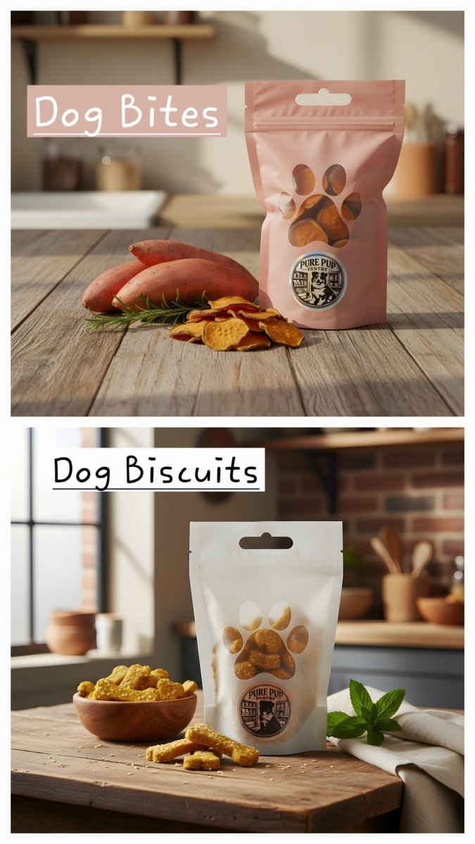 Dog Bites x2, Dog Biscuits x2 - Pure Pup Pantry